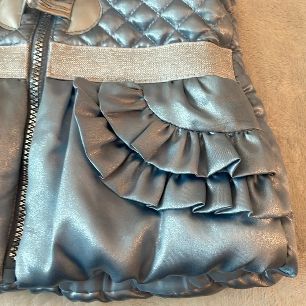 3 for $25! Little Lass Quilted Hooded‎ Vest with Faux Fur Trim, 18 M